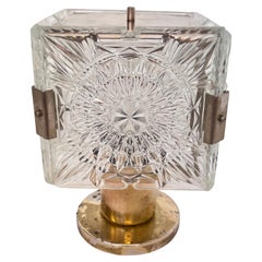 Tischlampe aus Kristallglas und Messing von Kamenicky Senov, Design, 1970er Jahre