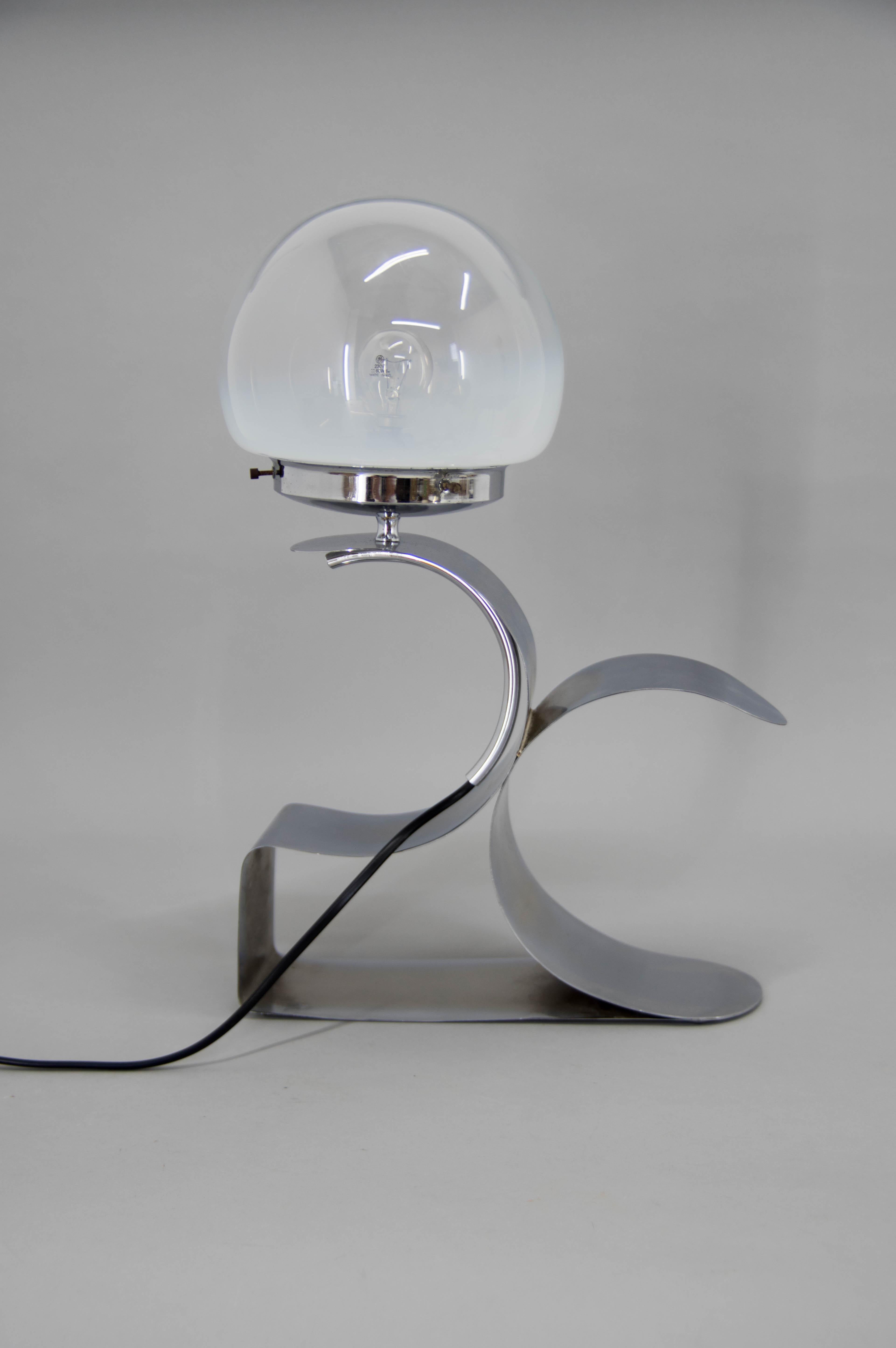 Late 20th Century Design Table Lamp with Murano Glass Shade, 1980s For Sale