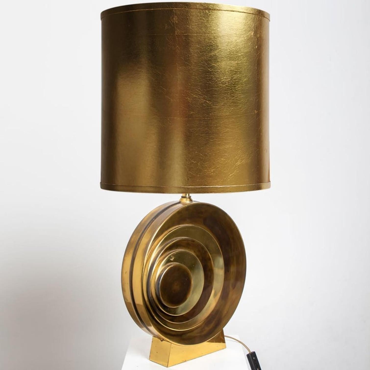 French Design Table Lamp with New Custom Made Lamp Shade by Rene Houben, 1960s For Sale