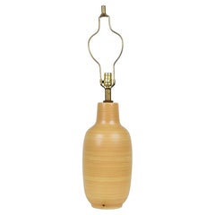 Vintage Design Technics American Ceramic Bottle Form Mustard Glazed Table Lamp