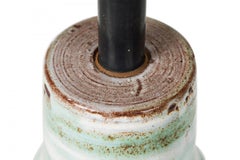 Design Technics American Ceramic Green and White Hand Painted Table Lamp