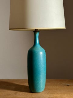 Design Technics Bottle Form Persian Turquoise Glaze Ceramic Table Lamp, 1960s