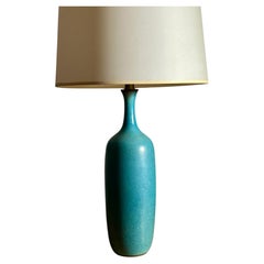 Design Technics Bottle Form Persian Turquoise Glaze Ceramic Table Lamp, 1960s
