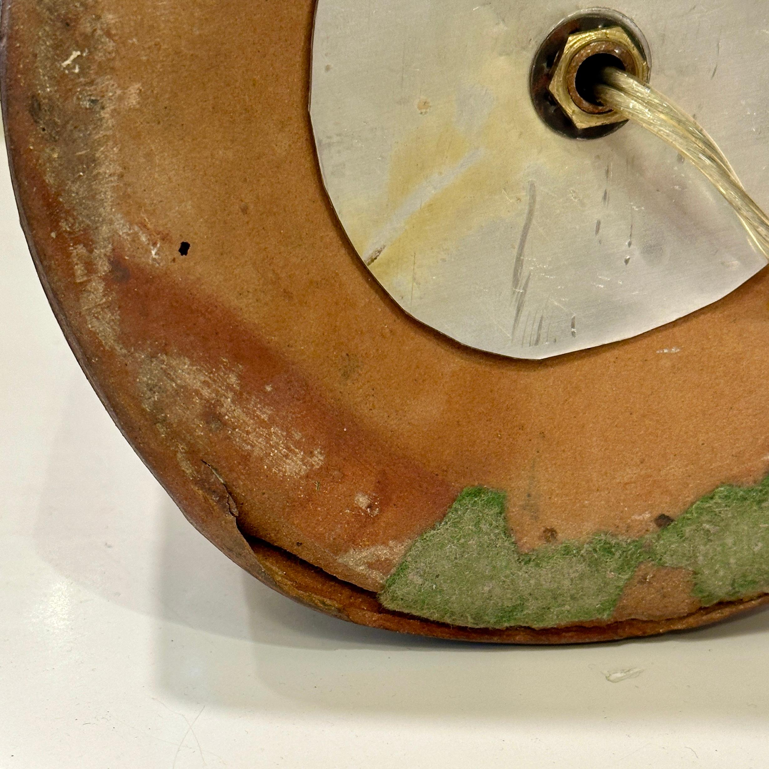 Design Technics Lámpara de cerámica en tono marrón con pantalla original de fibra de vidrio, ca. 1950 en venta 4
