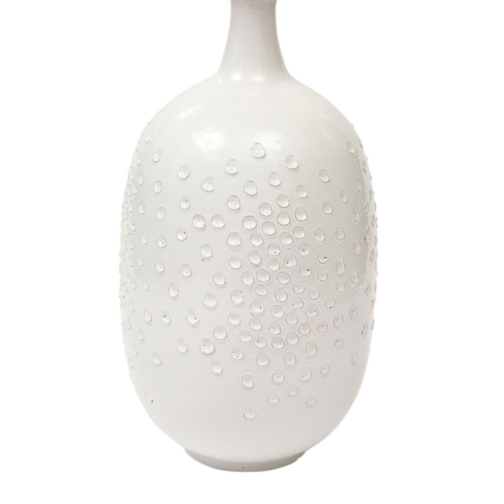 Lee Rosen Design Technics Lamp, Ceramic, White, Dimpled, Brass, Signed For Sale 2