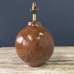 Design Technics Large Bulb Shaped Splatter Glazed Ceramic Table Lamp