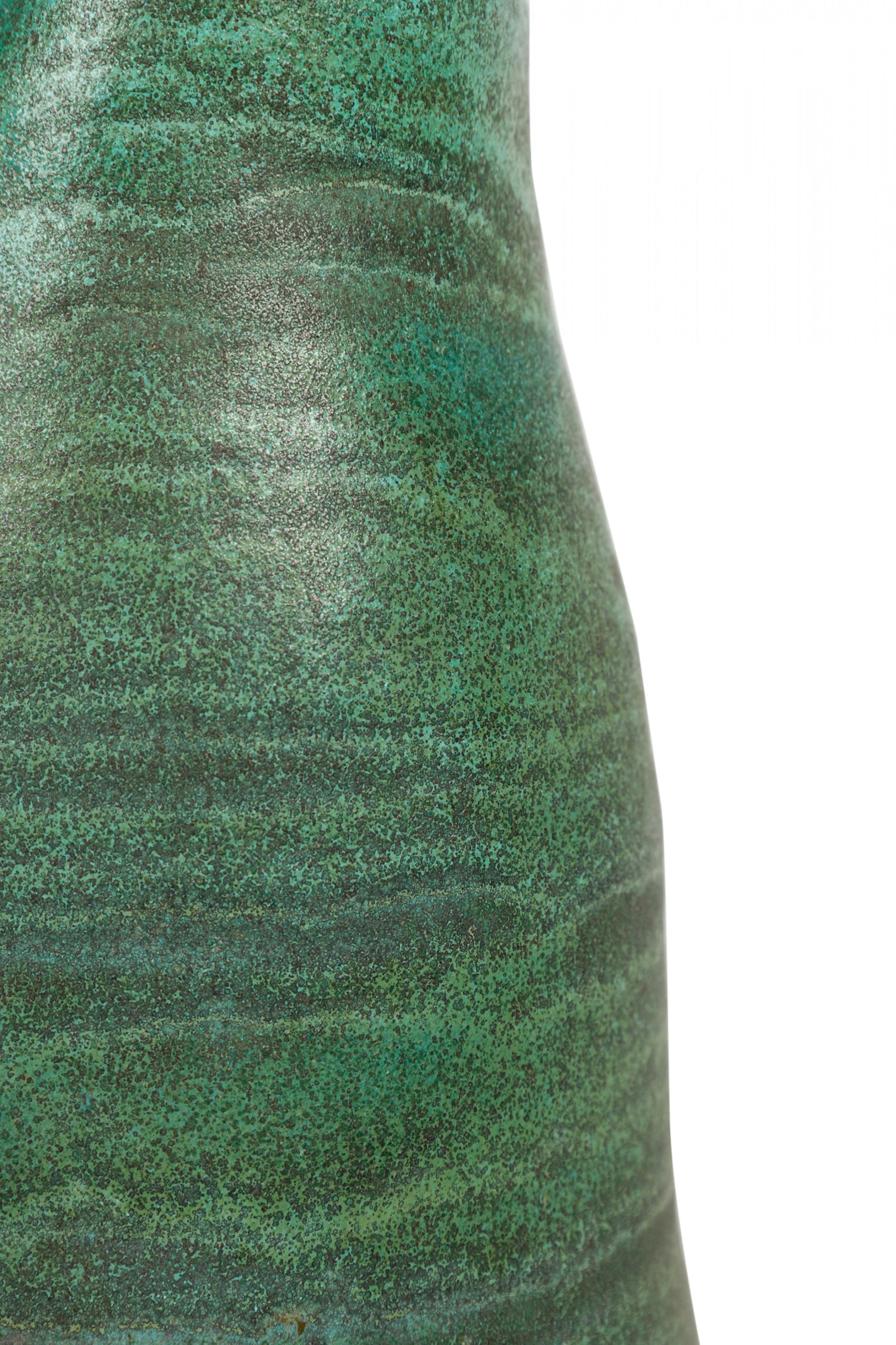 Mid-Century Modern Design Technics Mid-Century American Ceramic Seafoam Green Glazed Table Lamp For Sale