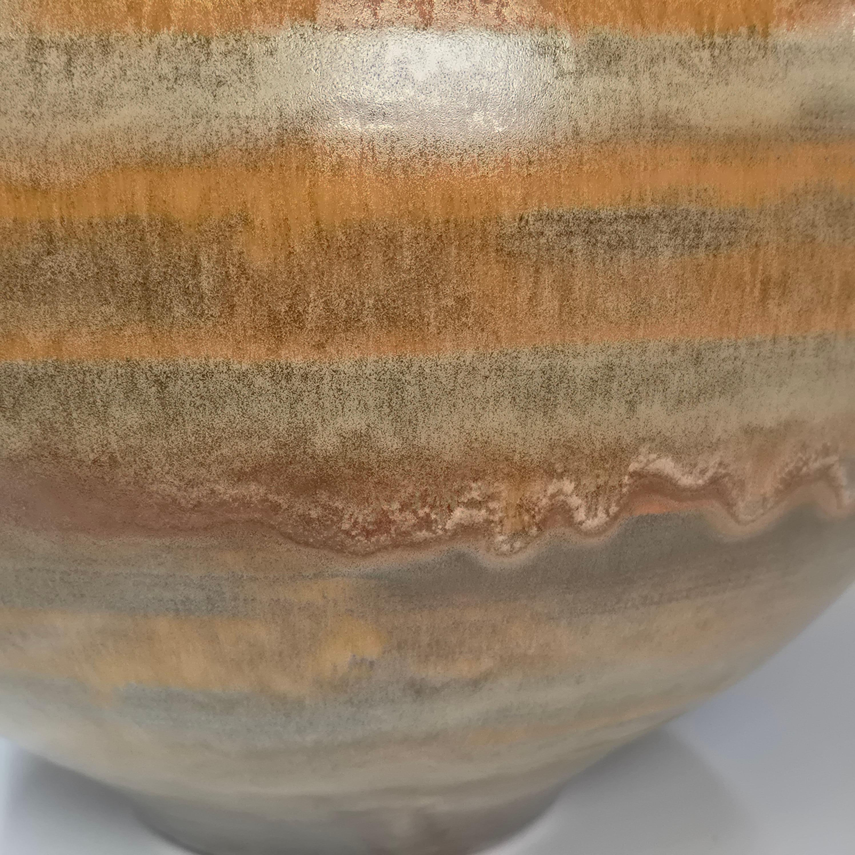 American Custom Design Technics Planetary-Glazed Ceramic Table Lamp, Mid-1950s For Sale