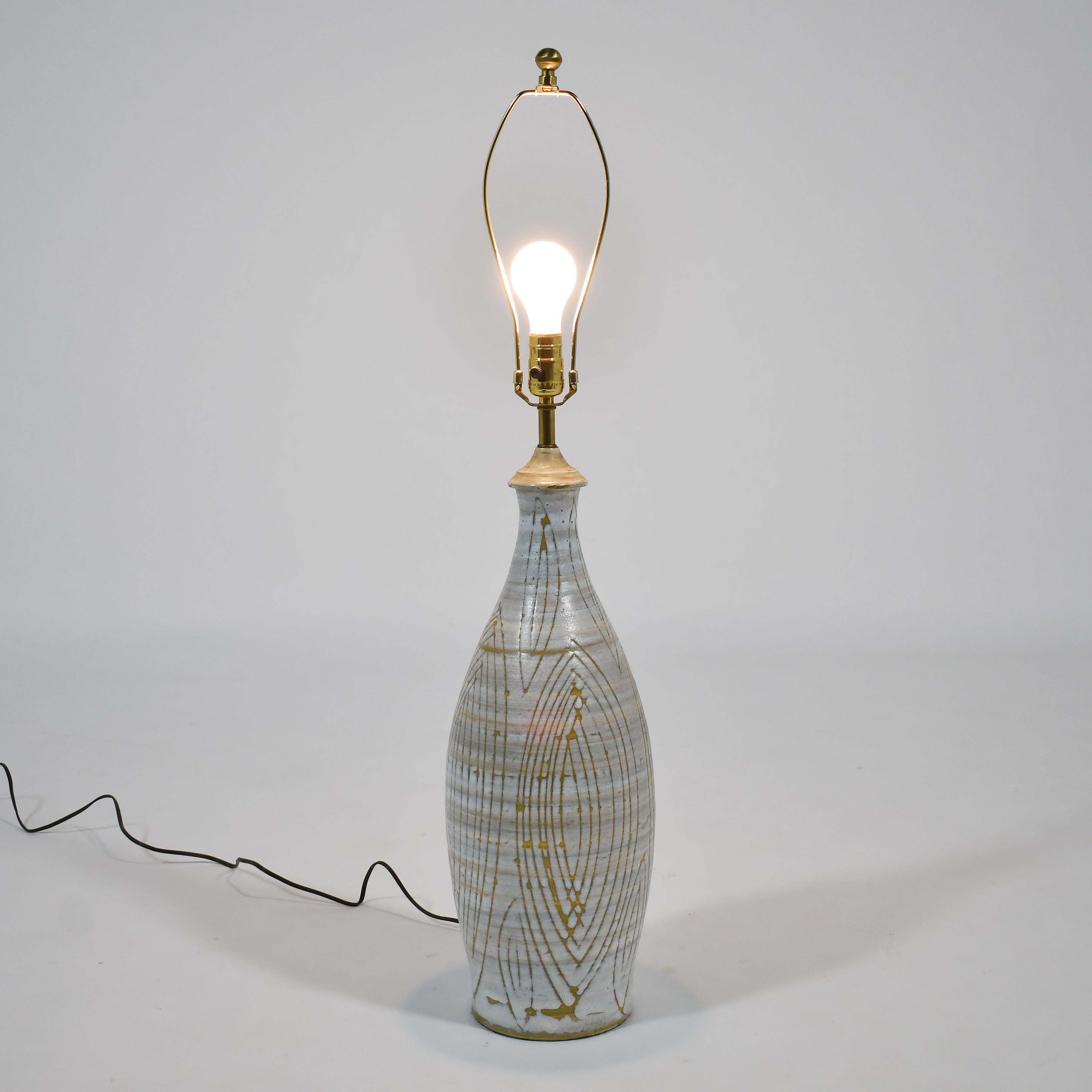 American Design Technics Style Ceramic Lamp For Sale