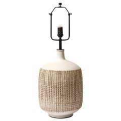 Design Technics Table Lamp, Ceramic, Off-White, Beige, Textured, Signed