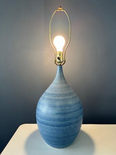 Design Technics Teardrop Shaped Table Lamp with a Glaze of Blues & Gray