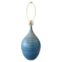 Lampada da tavolo a goccia Design Technics con smalto blu e grigio