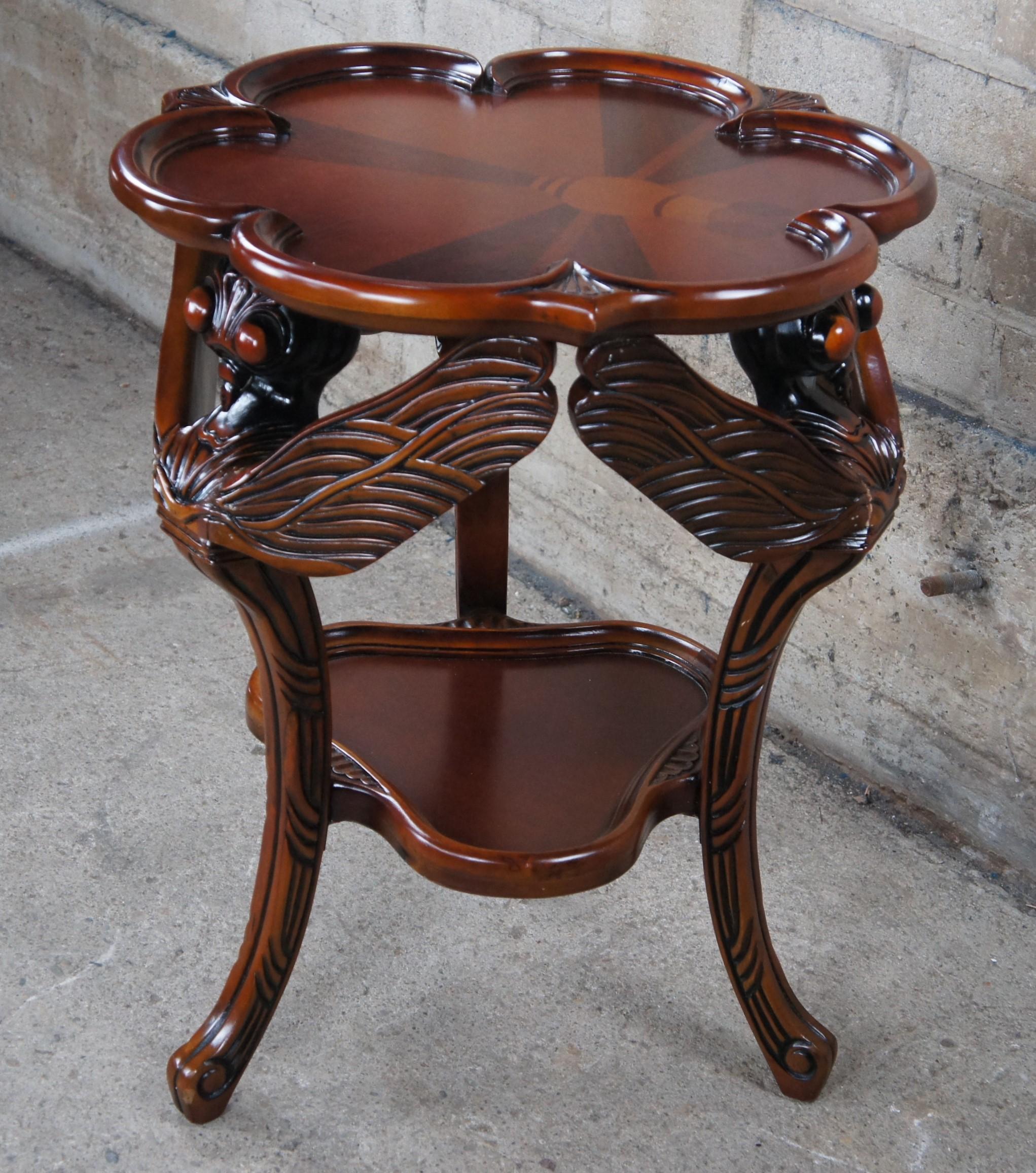 Design Toscano French Art Nouveau Mahogany Galle Dragonfly Occasional Table 9