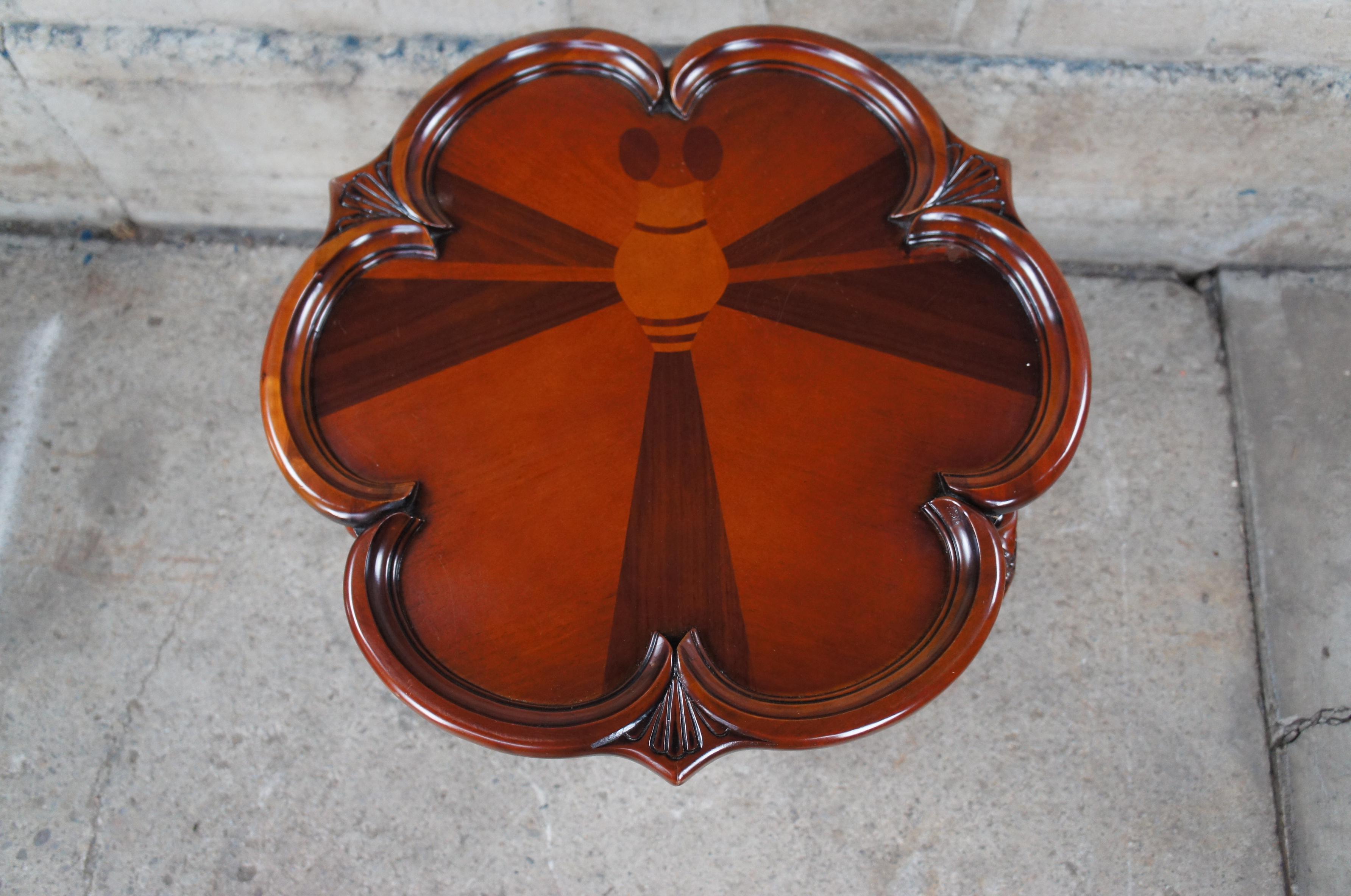 20th Century Design Toscano French Art Nouveau Mahogany Galle Dragonfly Occasional Table