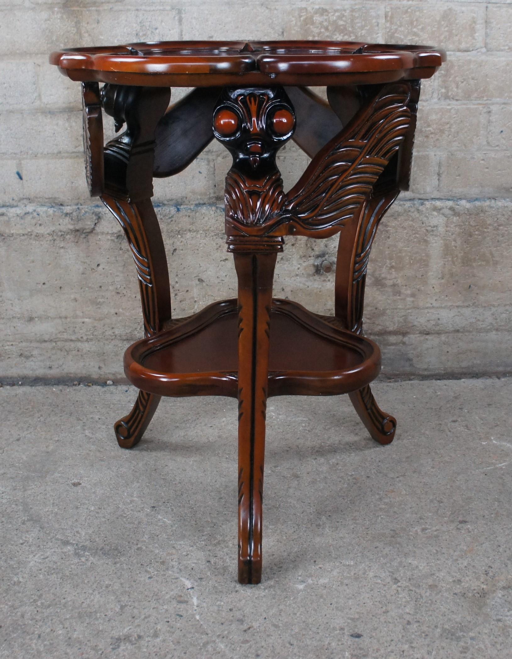 Design Toscano French Art Nouveau Mahogany Galle Dragonfly Occasional Table 1