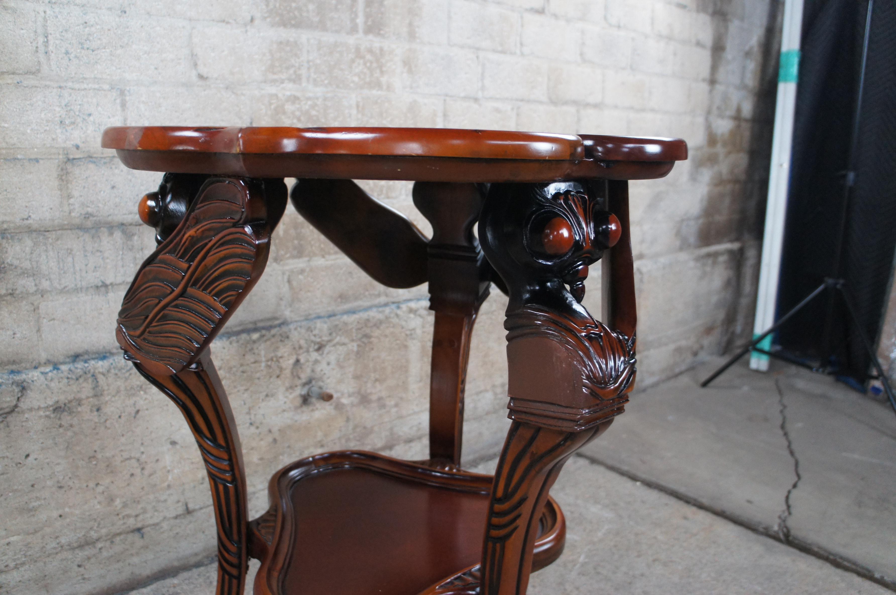 Design Toscano French Art Nouveau Mahogany Galle Dragonfly Occasional Table 2