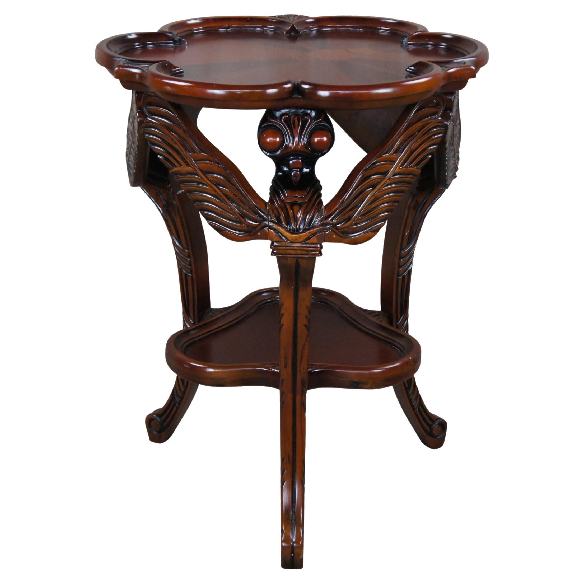 Design Toscano French Art Nouveau Mahogany Galle Dragonfly Occasional Table