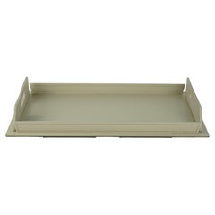 Design tray in Steel and Regenerated Leather TABAKA - 45 x 30 x 6 h