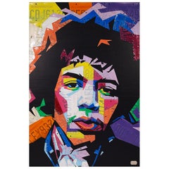 Design Turnpike - Jimi Hendrix 2025 Handmade Vintage License Plate Art on Board