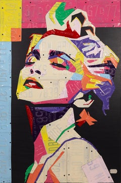 Design Turnpike - Madonna, 2025 Handmade Vintage License Plate Art on Board
