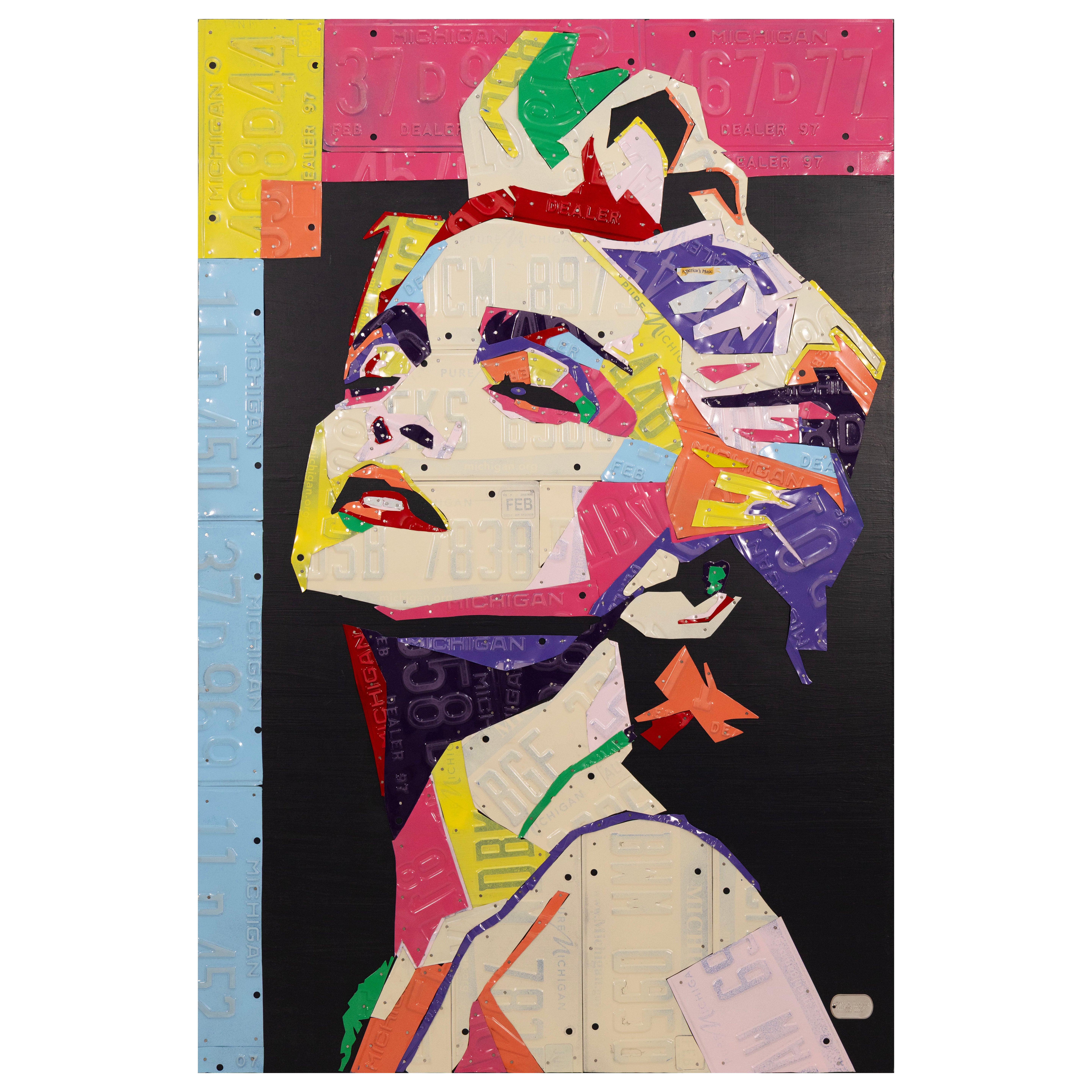 Design Turnpike - Madonna, 2025 Handmade Vintage Nummernschild Kunst auf dem Brett