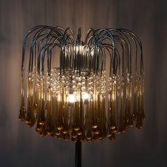 Design Vintage Floor Lamp with Murano Glass Drops