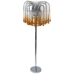Design Vintage Floor Lamp with Murano Glass Drops