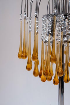 Design Vintage Table Lamp with Murano Glass Drops
