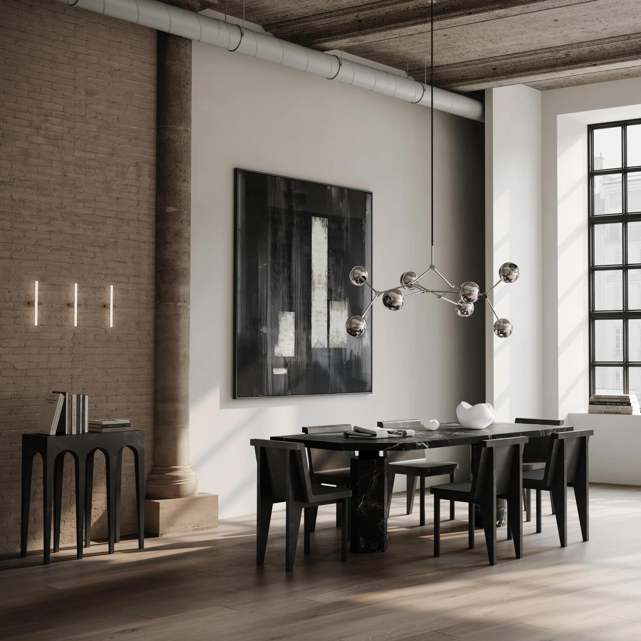 Design-Wandleuchte, hergestellt aus Metall und Acryl, Contemporary Work. im Angebot 2