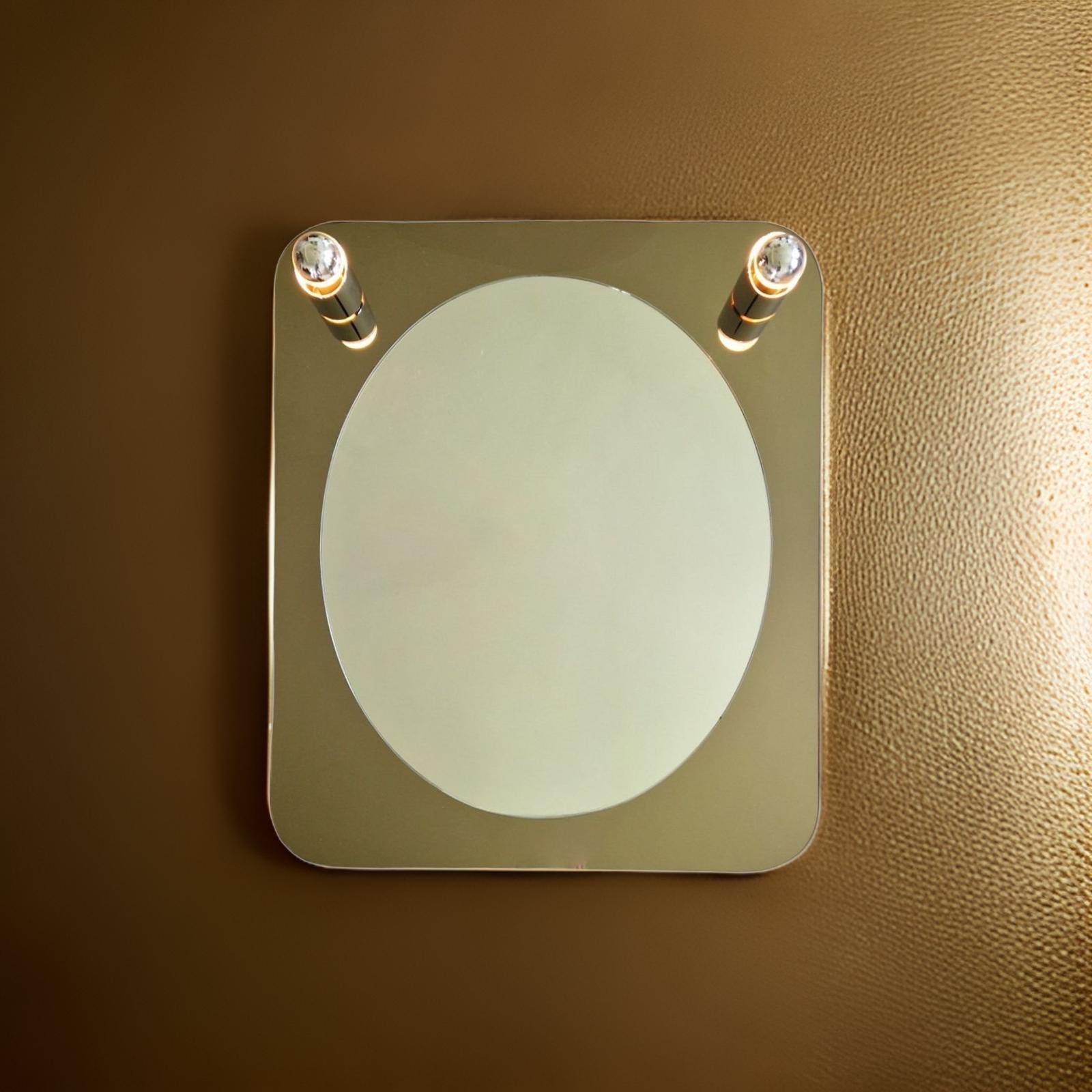 Design-Wandspiegel mit Lights, Italien 1970er Jahre im Angebot 4