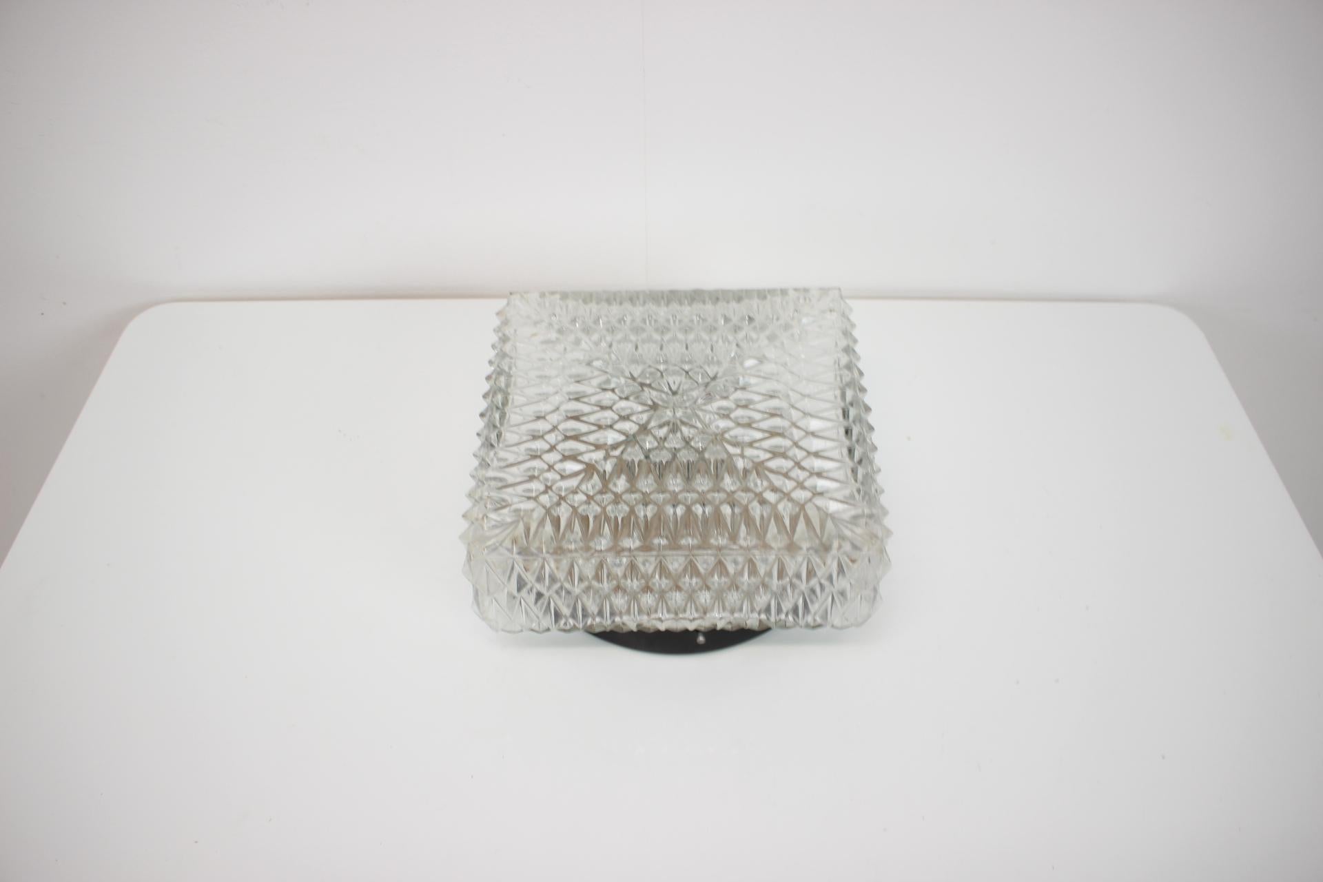 Metal Design Wall or eiling Lamp, 1970s, Czechoslovakia For Sale