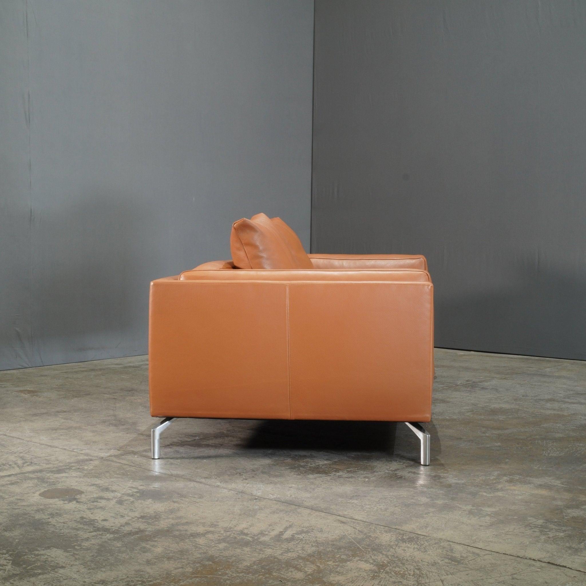 Italian Design Within Reach Como Leather Sofa by Soressi