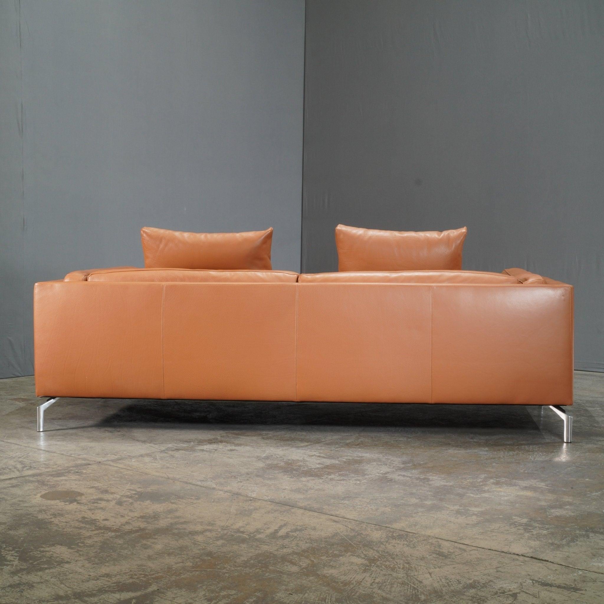 Contemporary Design Within Reach Como Leather Sofa by Soressi