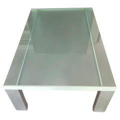 Design Within Reach Frosted Glass and Steel Rectangular Coffee Table