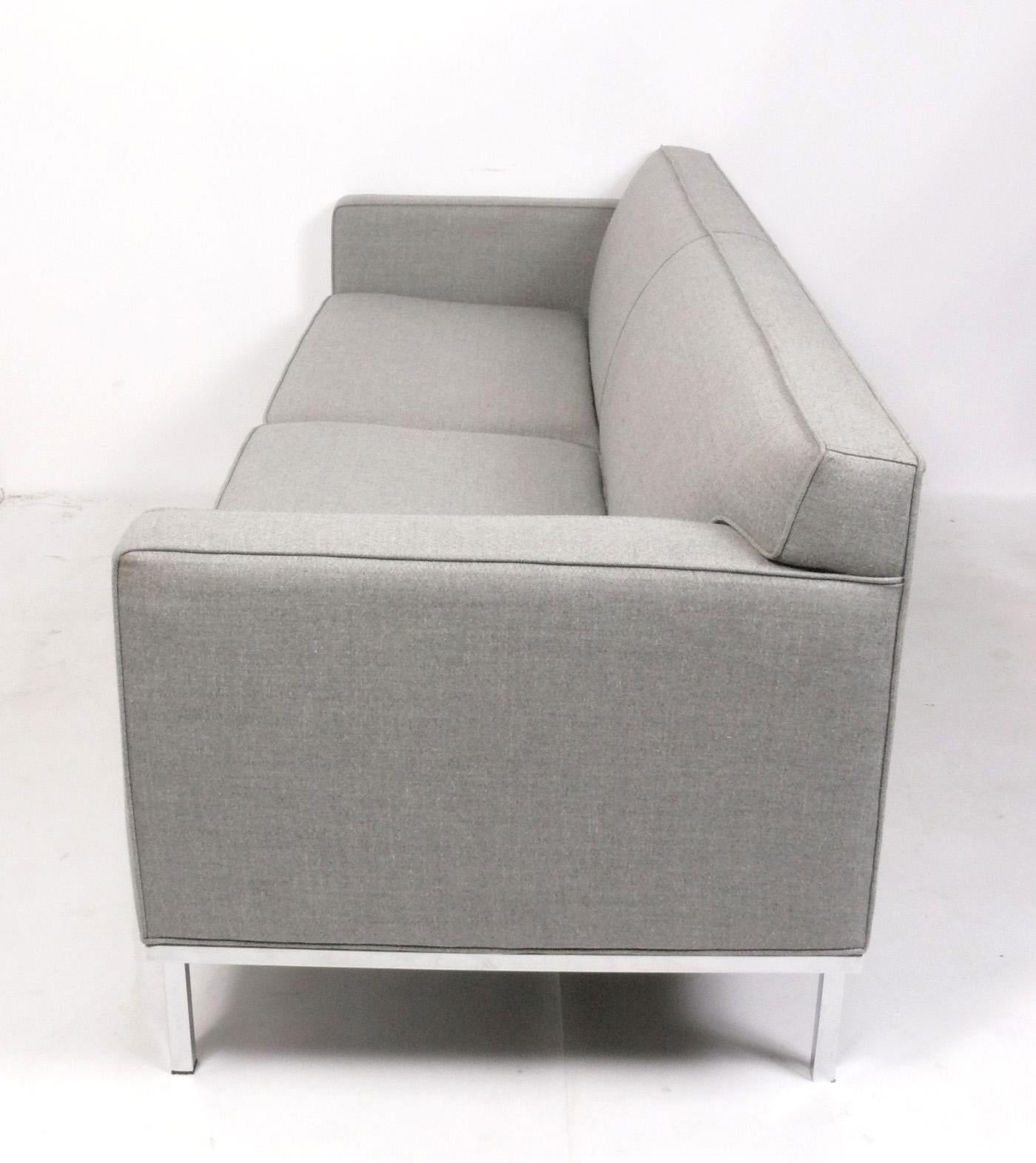 Mid-Century Modern Design Within Reach Gray Wool Sofa Ted Boerner Theatre Model 80