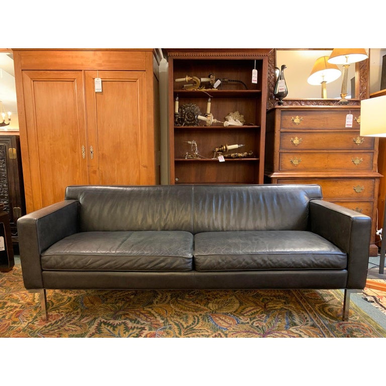 Design Within Reach Ted Boerner Theatre Leather Sofa For Sale At
