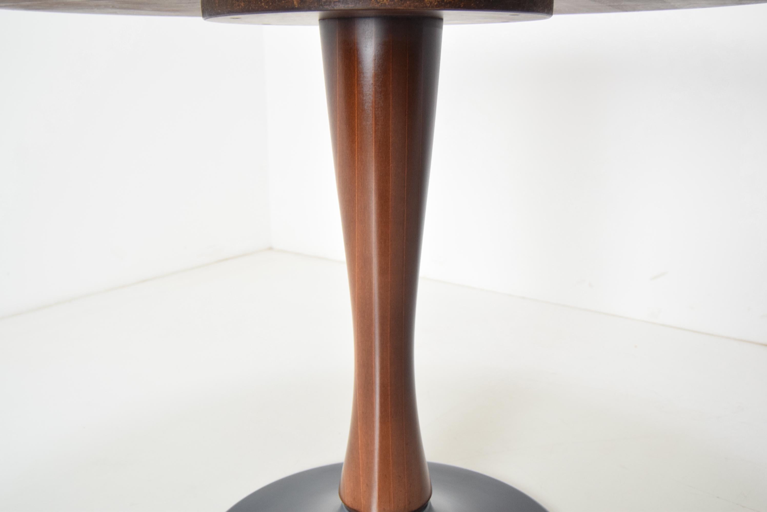 Metal Designed Beech Round Dining Table, 1970s