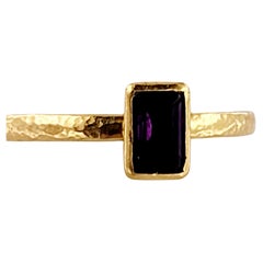 Designed by famous Gurhan, Amethyst Ring Set in 24K Yellow Gold Size 6.25