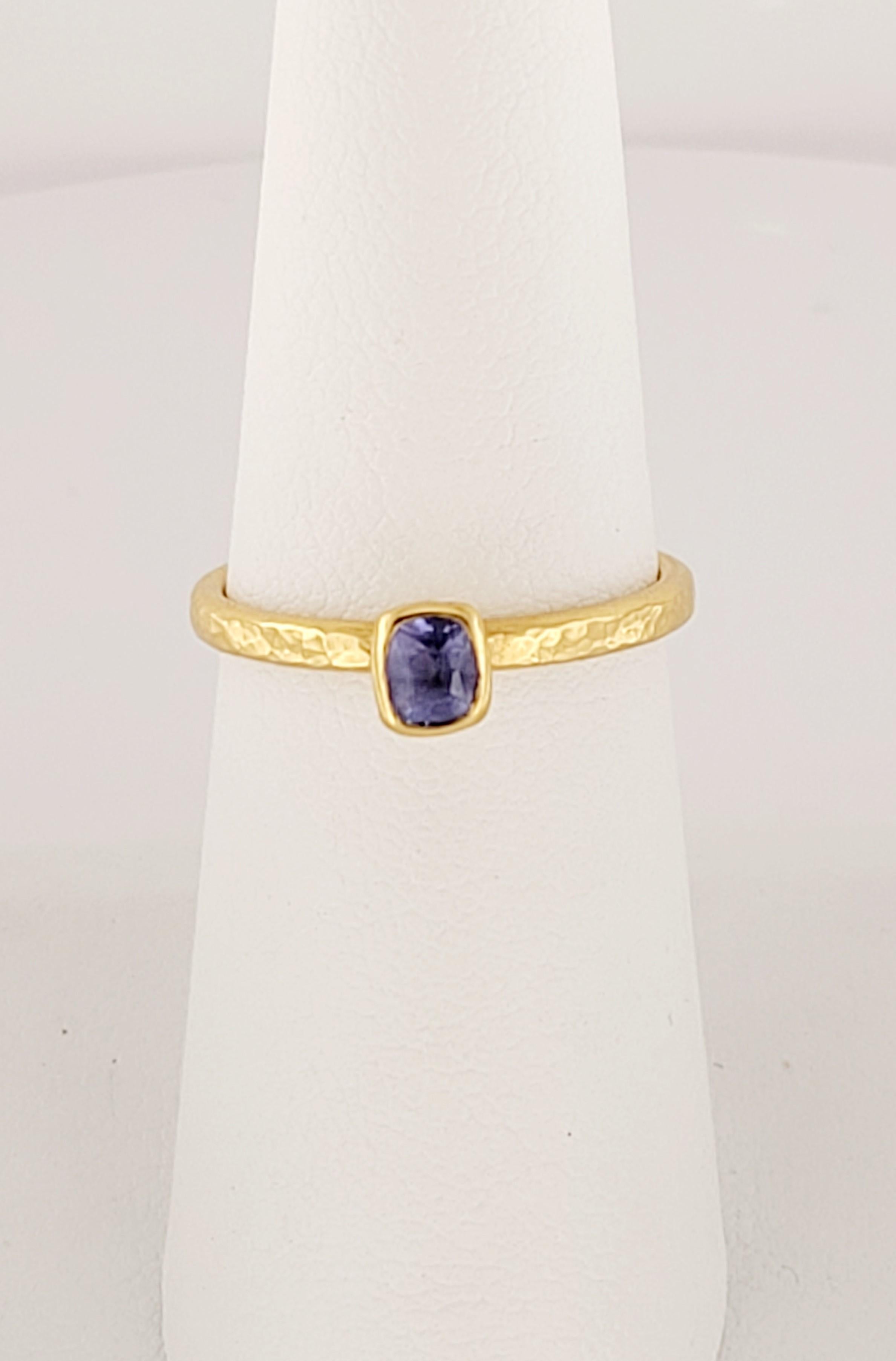 Women's Designed By GURHAN, Genuine Tanzanite Statement Ring set in 22K Yellow Gold Size For Sale