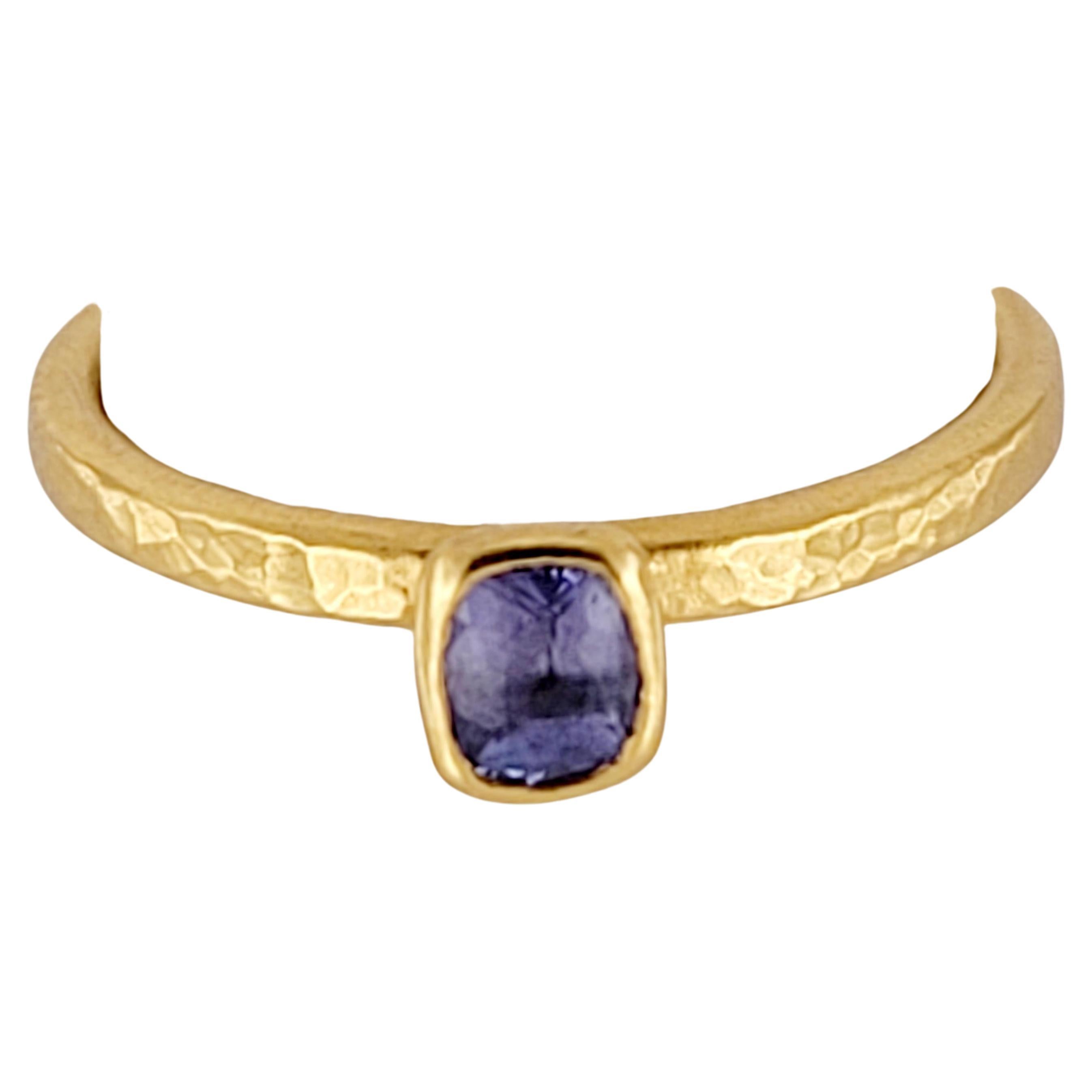 Designed By GURHAN, Genuine Tanzanite Statement Ring set in 22K Yellow Gold Size For Sale