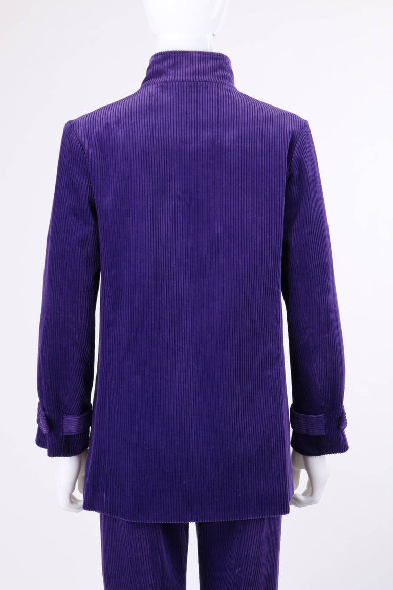 DESIGNED BY JAX Piece Purple Corduroy Jacket Tapered Pants Suit  Set