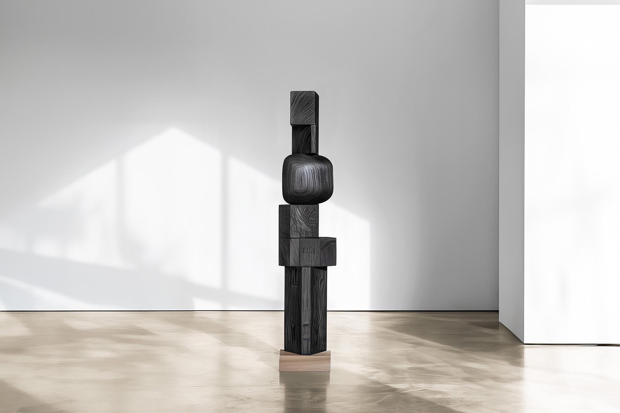Mexican Designed by Joel Escalona Unseen Force No40 Abstract Wooden Totem For Sale