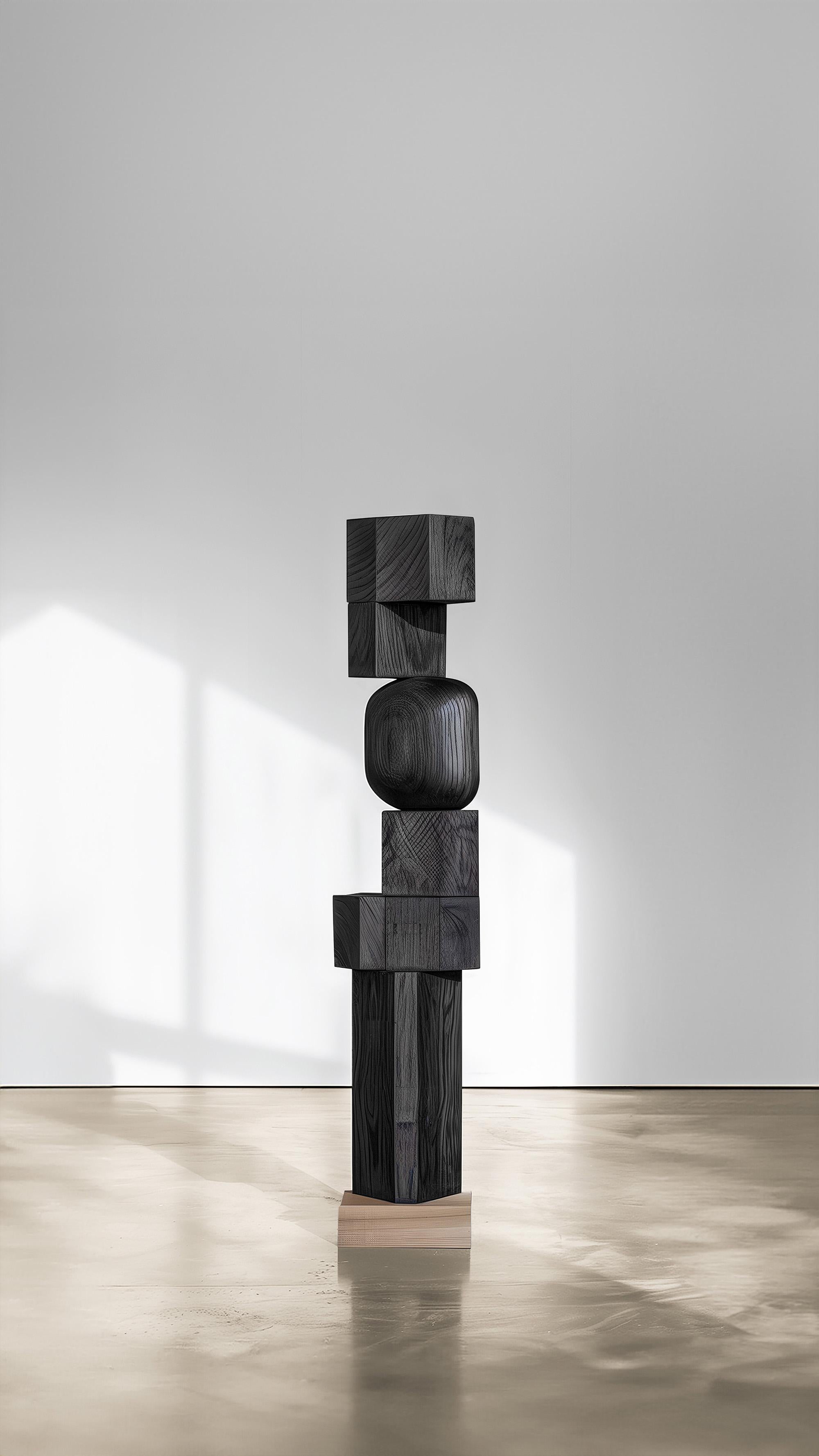Hand-Crafted Designed by Joel Escalona Unseen Force No40 Abstract Wooden Totem For Sale