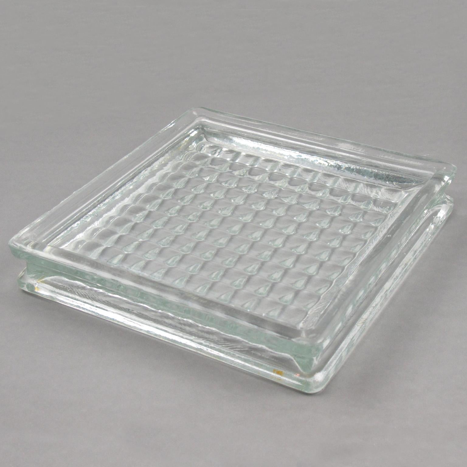 Designed by Le Corbusier for Lumax 1950s Nevada Molded Glass Desk Tidy