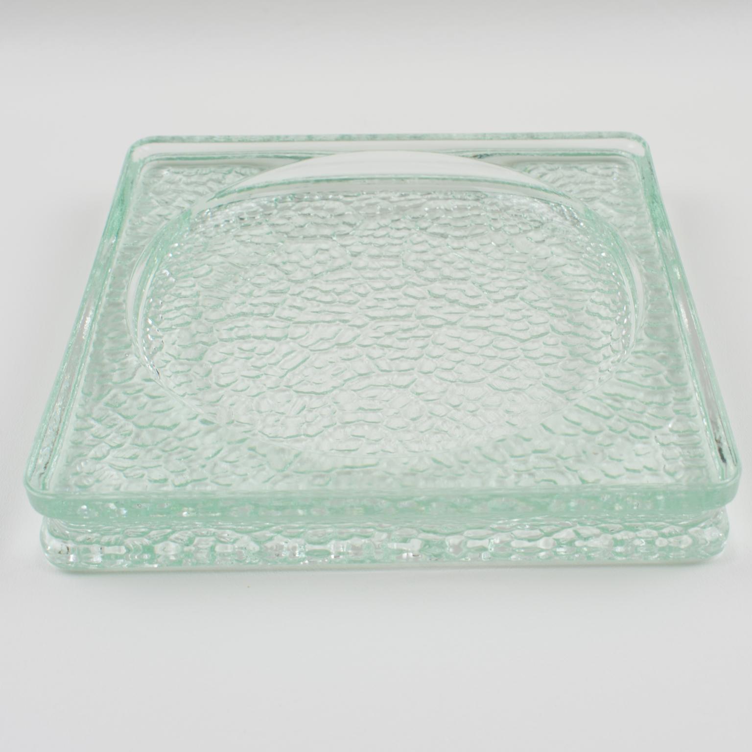 Mid-20th Century Designed by Le Corbusier for Lumax 1950s Nevada Molded Glass Desk Tidy Ashtray