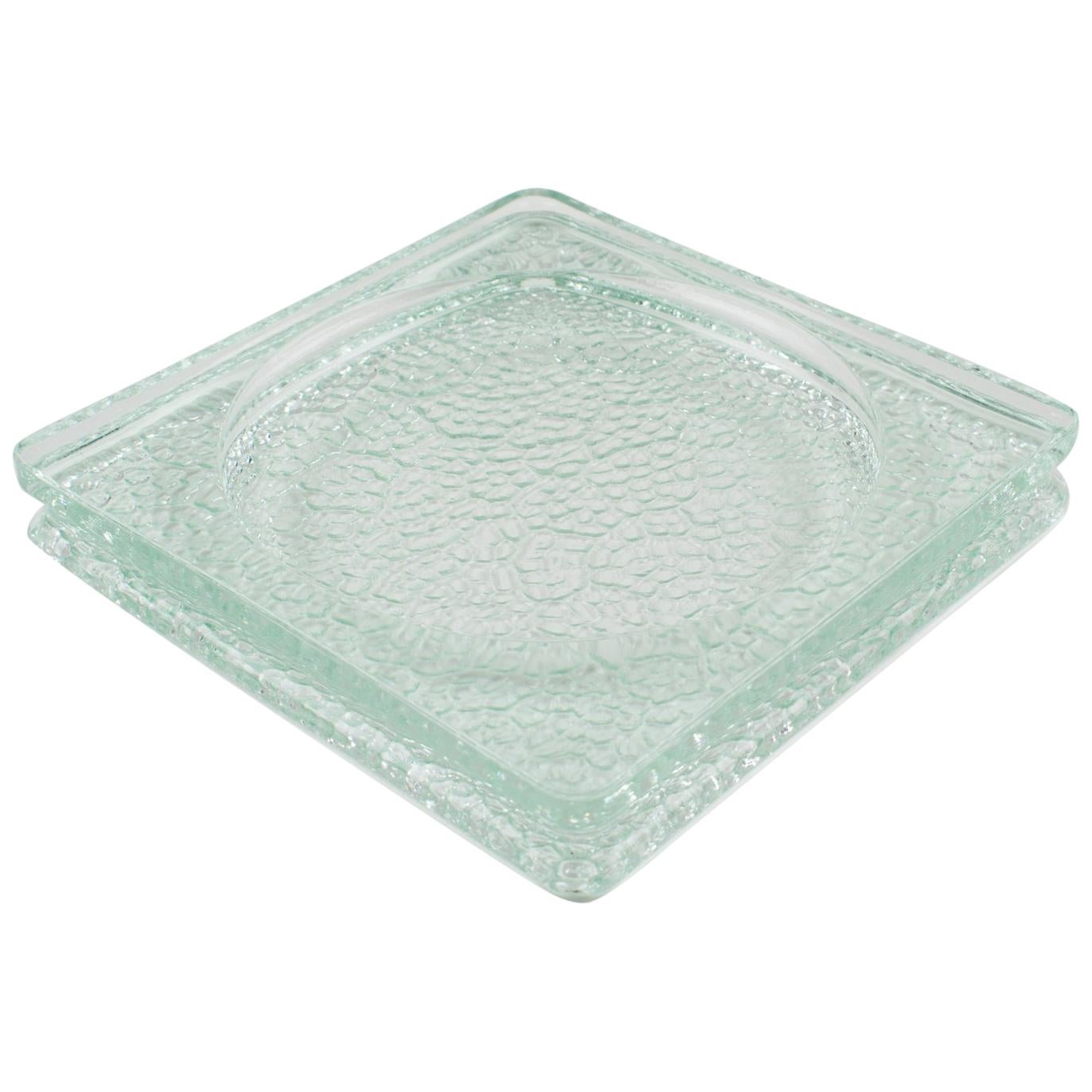Designed by Le Corbusier for Lumax 1950s Nevada Molded Glass Desk Tidy Ashtray
