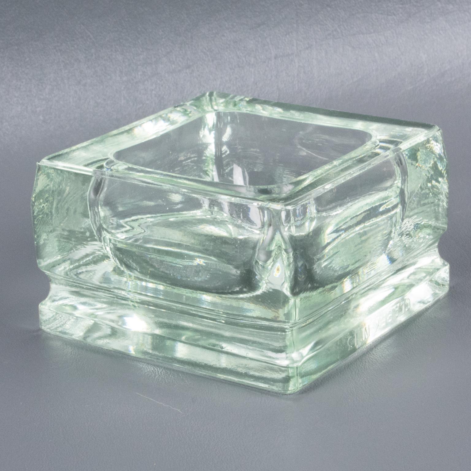 French Designed by Le Corbusier for Lumax Glass Desk Tidy Ashtray Catchall