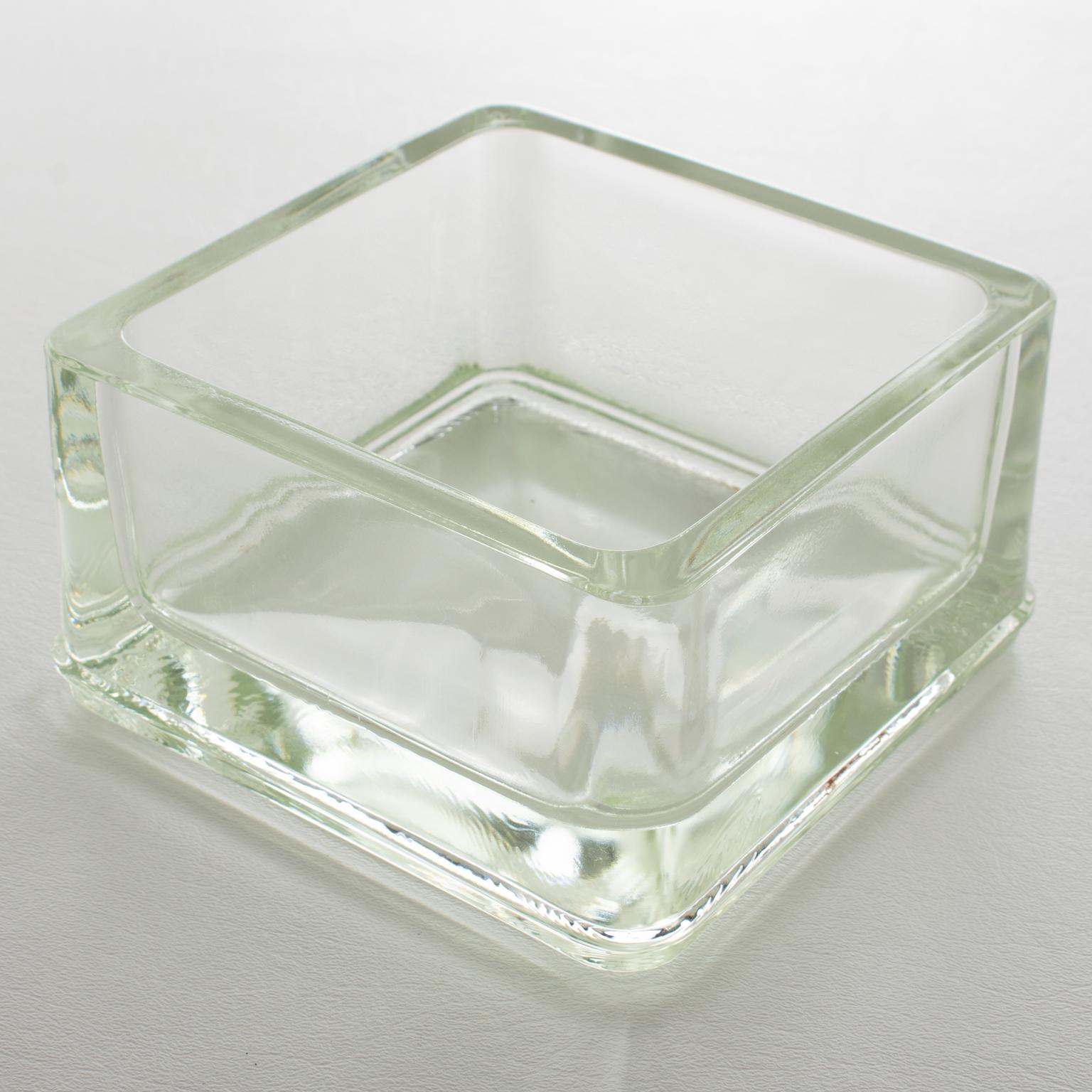 French Designed by Le Corbusier for Lumax Glass Desk Tidy, Vide Poche, Catchall For Sale