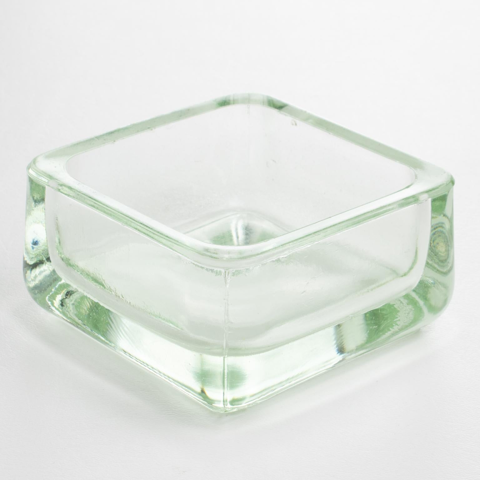 To enhance the style of your modern interior, Lumax, France, crafted this superb molded glass office accessory in the 1950s upon a design by Le Corbusier. This versatile industrial-oriented piece can serve as an ashtray, catch-all, or vide poche,