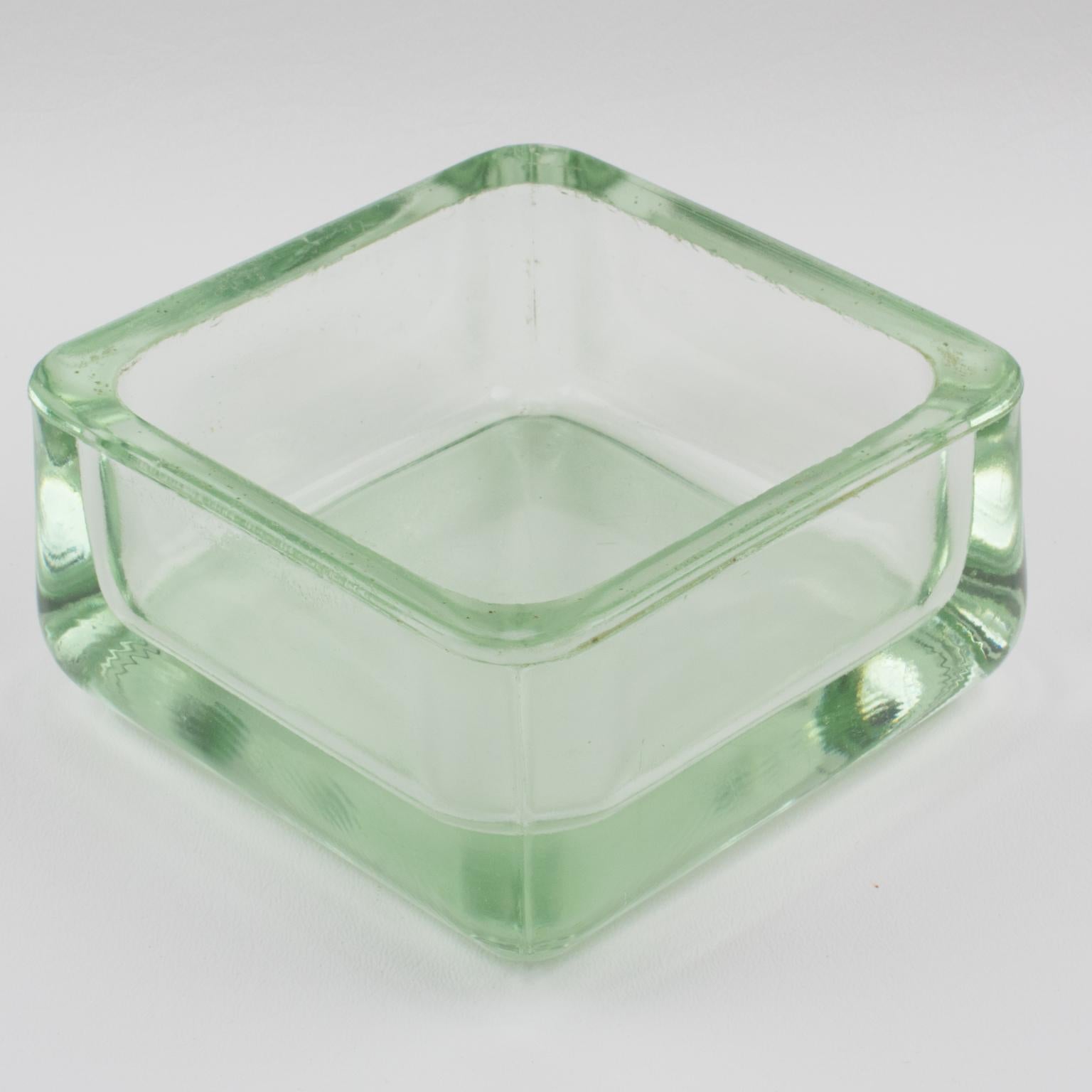 Mid-Century Modern Designed by Le Corbusier for Lumax Molded Glass Desk Accessory Ashtray Catchall